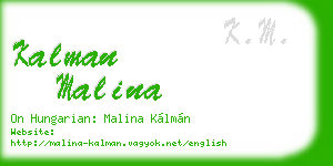 kalman malina business card